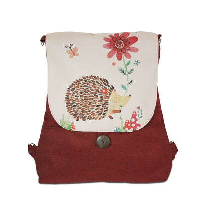 Porcupine Print  Backpack Bag