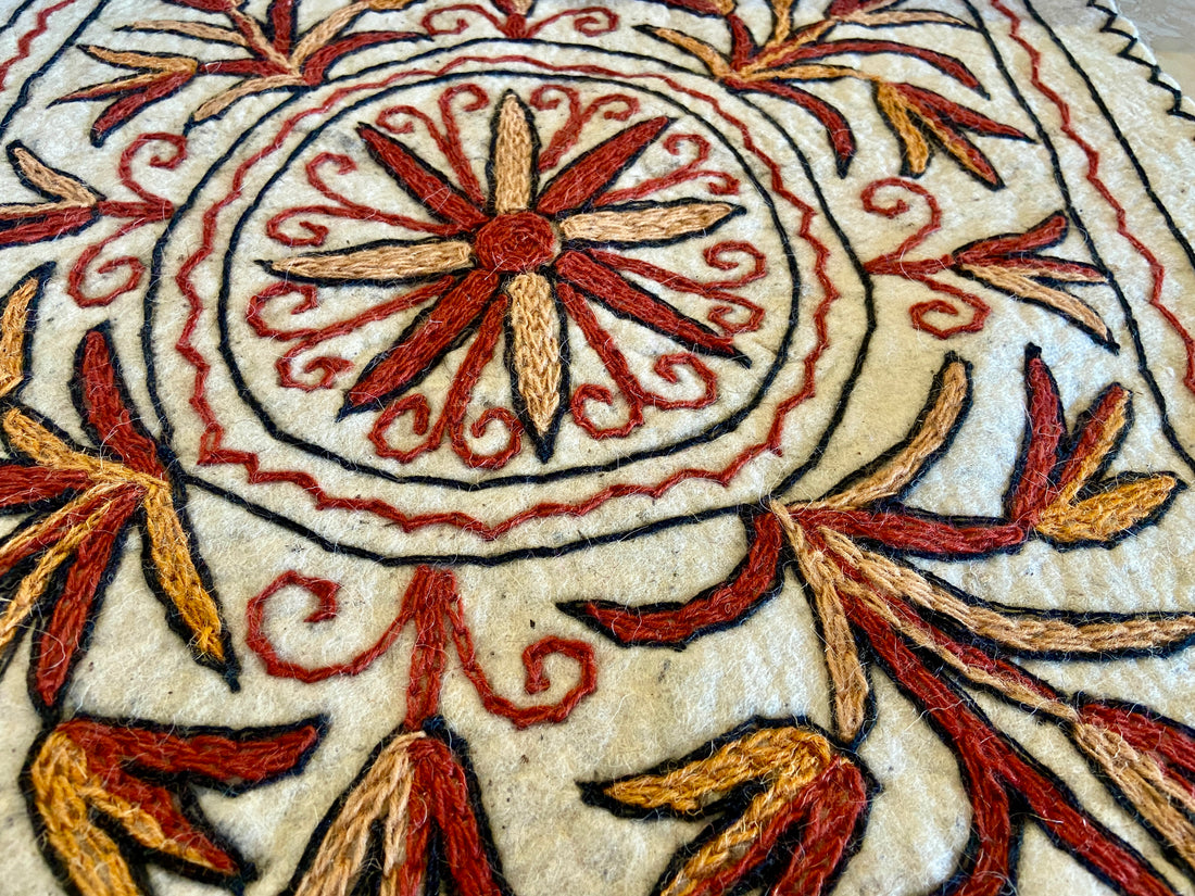 Square Rug - Chinar Leaves